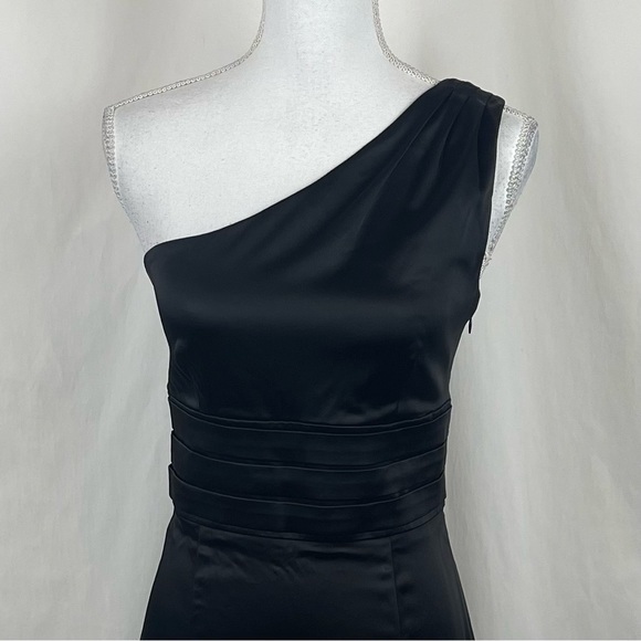 Calvin Klein Black Satin One Shoulder BodyCon Dress NWOT - Picture 2 of 11